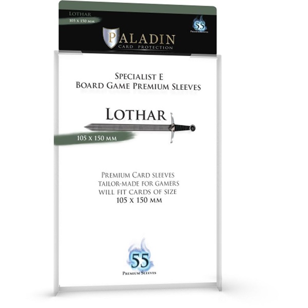 Paladin Sleeves - Lothar - Premium Specialist E - 105x150mm - Clear (Transparent) (55 Kortlommer)