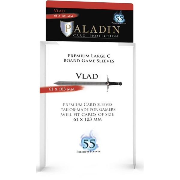 Paladin Sleeves - Vlad - Premium Large C - 61x103mm - Clear (Transparent) (55 Kortlommer)
