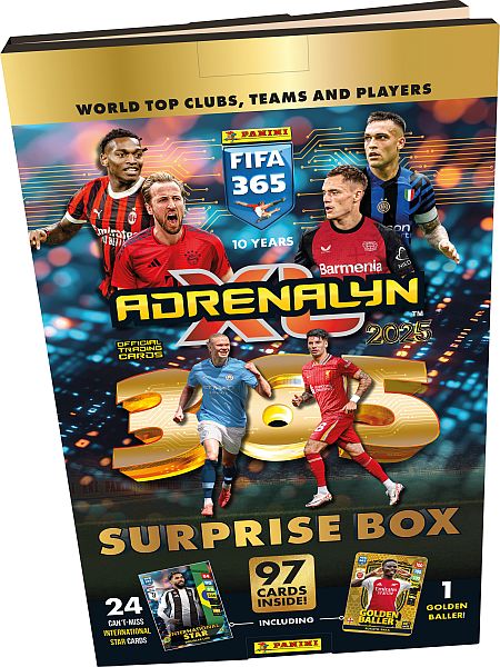 Panini Adrenalyn XL: FIFA 365 2025 - Pakkekalender med 24 låger - Fodboldkort-Julekalender (Countdown/Advent Calendar)