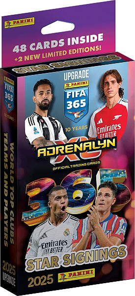 Panini Adrenalyn XL: FIFA 365 2025 Upgrade - Star Signings Booster Set (Deck) - Blister med 48 kort + Limited Edition!