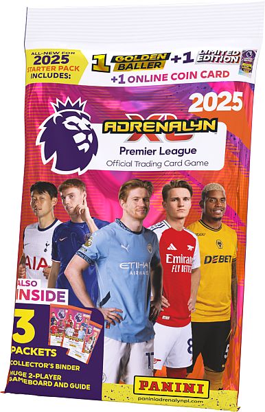 Panini Adrenalyn XL: Premier League 2024/2025 - Startersæt - Mappe, 3 Booster Packs & Limited-Kort
