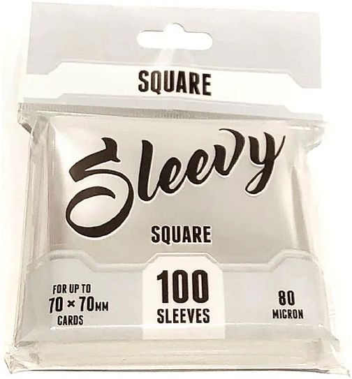 Sleevy - Square Sleeves - 70x70mm: Clear (Transparent) (100 Kortlommer)