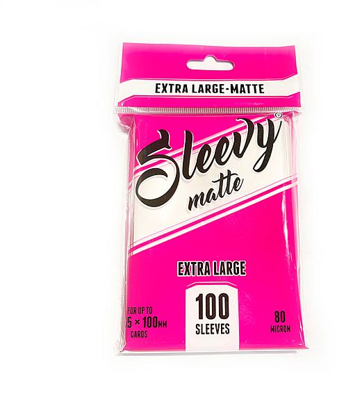 Sleevy - Extra Large Sleeves (XL, 7 Wonders) - 65x100mm: Matte - Clear (Transparent) (100 Kortlommer)
