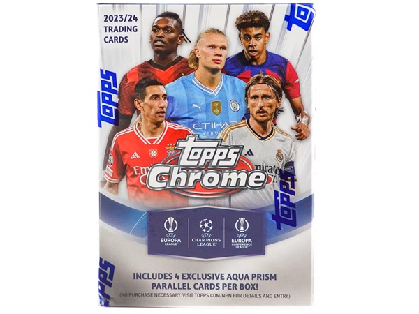 Topps Chrome 2023/2024 UEFA Club Competitions Soccer: 7-Pack Blaster Box