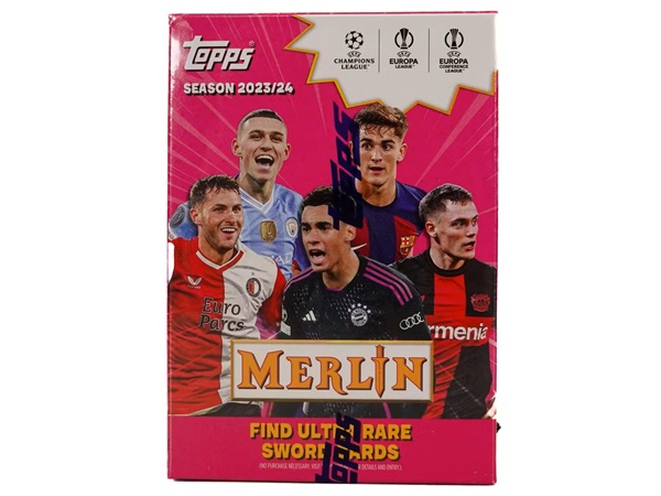 Topps Chrome 2023/2024 Merlin UEFA Club Competitions Soccer: 7-Pack Blaster Box