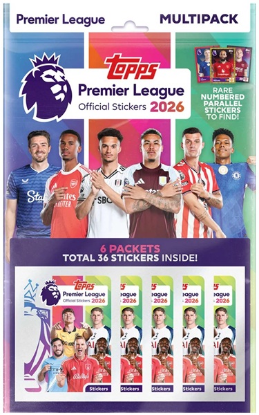 Topps Fodbold-Stickers/Klistermærker: Premier League 2026 - Multipack (6 Boosters)