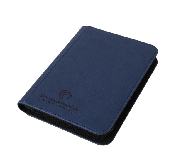 TreasureWise - WiseGuard: Mini Zippered 4-Pocket Binder (Holder 160 Kort) - Blue