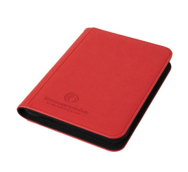 TreasureWise - WiseGuard: Mini Zippered 4-Pocket Binder (Holder 160 Kort) - Red