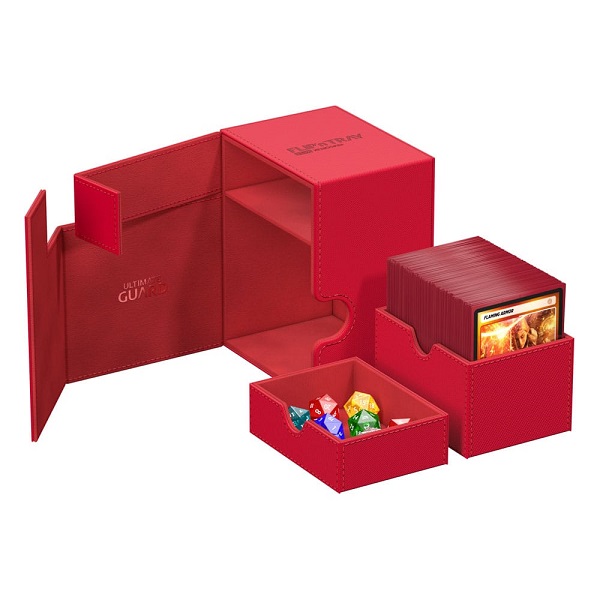 Ultimate Guard Flip'n'Tray Deck Case (Deck Box) 133+ Standard Size XenoSkin Monocolor Red (Rød)
