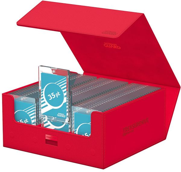 Ultimate Guard Treasurehive 90+ (Holder 90+ 35PT Magnetic Card Cases/370+ Toploaders/990+ Kort) Monocolor Red (Rød)