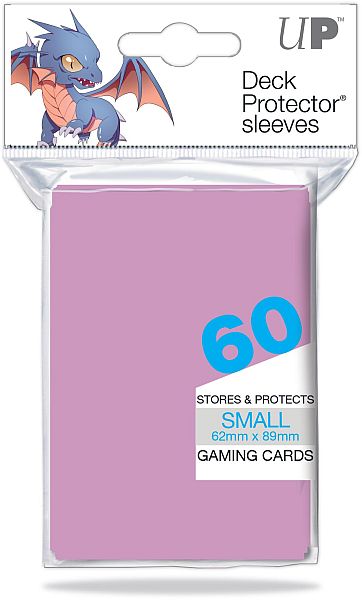 60 lommer - Ultra Pro - PRO-Gloss SMALL: Bright Pink (Lyserød) (Høj Kvalitet) - Yu-Gi-Oh! størrelse #15260 - Sleeves