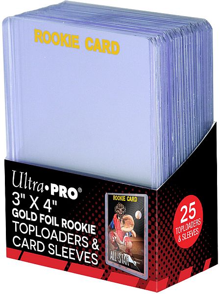 Ultra Pro Toploader & Sleeves: "Rookie Card" Box (25 stk.) - Plastik Deck Protector til kort i lommer - Sleeves #15282