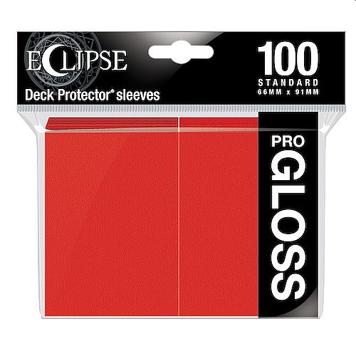 100 lommer - Ultra Pro - Eclipse Gloss: Apple Red (Rød) (Top kvalitet) - Professional Sleeves #15604