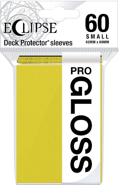 60 lommer - Ultra Pro - Eclipse Gloss SMALL: Lemon Yellow (Gul) (Top kvalitet) - Professional Sleeves #15632