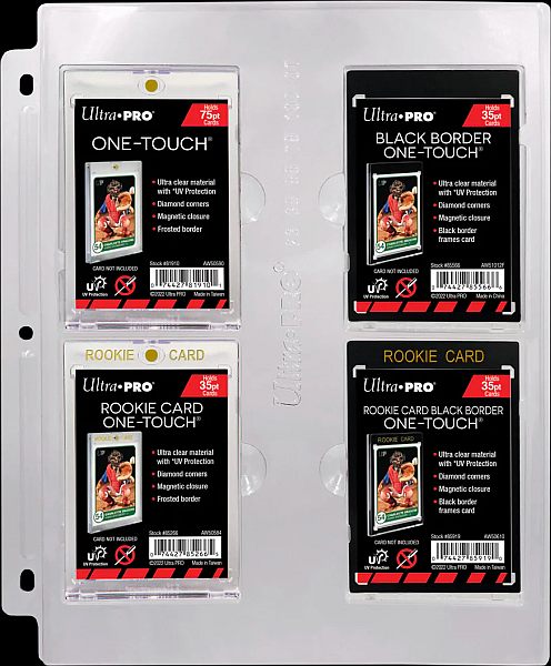 Ultra Pro Mappelommer til Ringbind/3 Huller - One-Touch (23pt-100pt) 4-pocket sider - 1 stk #15841