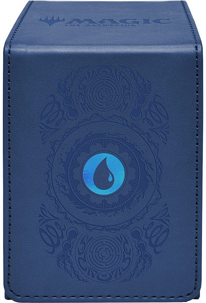 Deck Box - Magic - Alcove Flip Box (Leatherette): Mana 7: Island (Blue/Blå) - Ultra Pro #19256