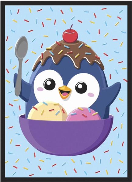 50 lommer - Ice Cream Penguin - Double-Matte White Core Sleeves - Legion/Ultra Pro #LE16942