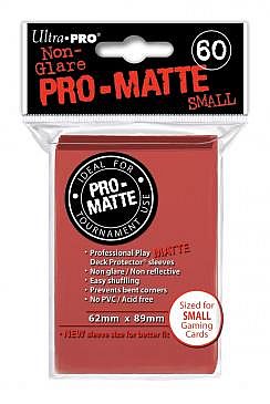 60 lommer - Ultra Pro - PRO-Matte SMALL Red (Rød) (Høj Kvalitet) - Non-Glare - Professional Sleeves Yu-Gi-Oh! størrelse #84263