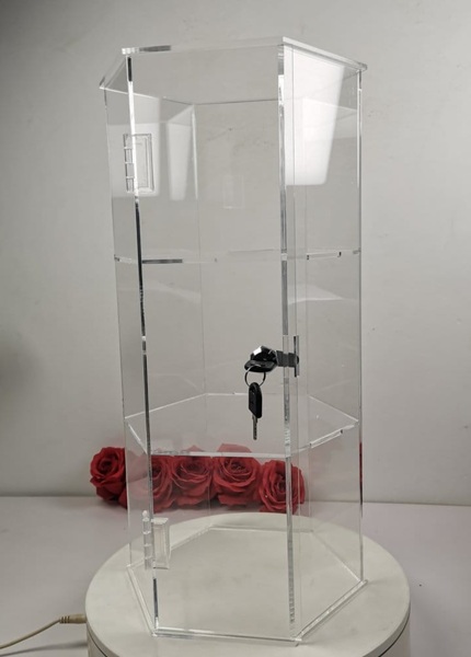 Evoretro - Acrylic Case (Akrylkasse) - Hexagon 3-Tier Locking Display Tower