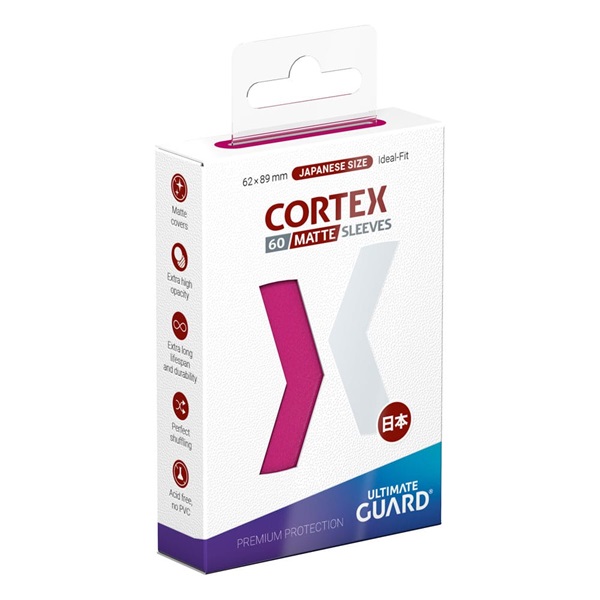 Ultimate Guard - Cortex Sleeves (Kortlommer) - Japanese Size (Yugioh-størrelse) Matte Pink (60 Sleeves)