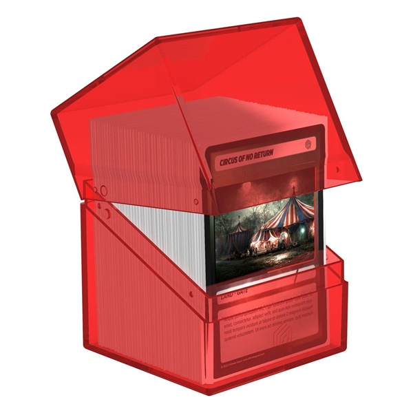 Ultimate Guard Boulder Deck Case (Deck Box) 100+ Standard Size Clear: Ruby